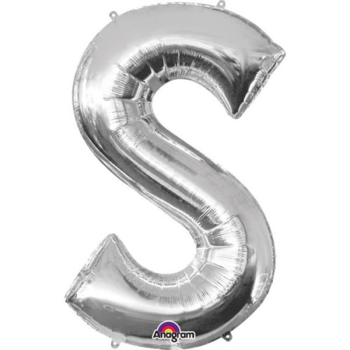 balon foliowy litera S srebrny
