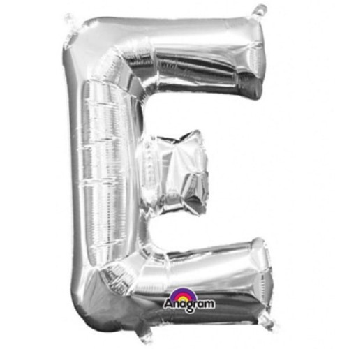 balon foliowy litera E srebrny