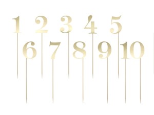 Pikery cyfry na tort złoty