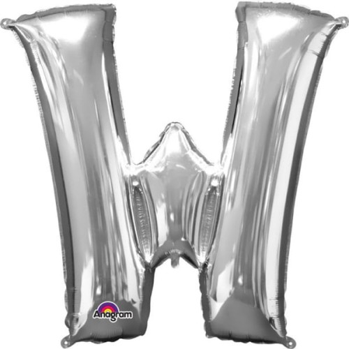 balon foliowy litera W srebrny