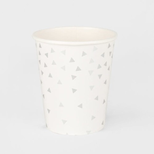 kubeczki srebrny trójkąty - 8 sztuk