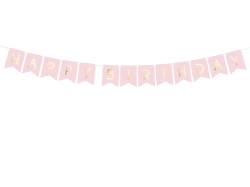 baner napis happy birthday różowy jasny