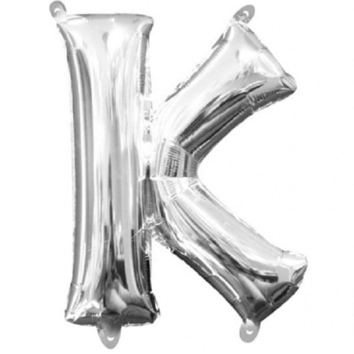 balon foliowy litera K srebrny