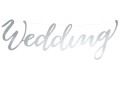 Baner napis wedding srebrny