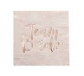 serwetki napis Team bride różowy jasny - 20 sztuk