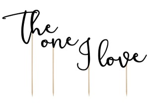 Topper na tort napis The One I Love czarny