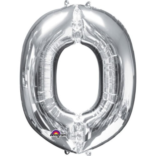 balon foliowy litera O srebrny