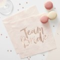 serwetki napis Team bride różowy jasny - 20 sztuk