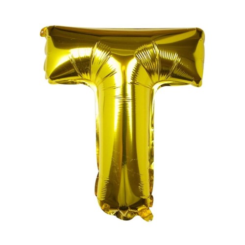 balon foliowy litera T złoty 