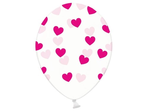 balon nadruk serduszka różowy