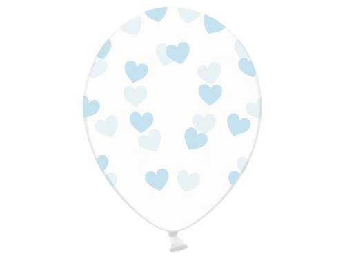 balon przezroczysty w serca niebieski