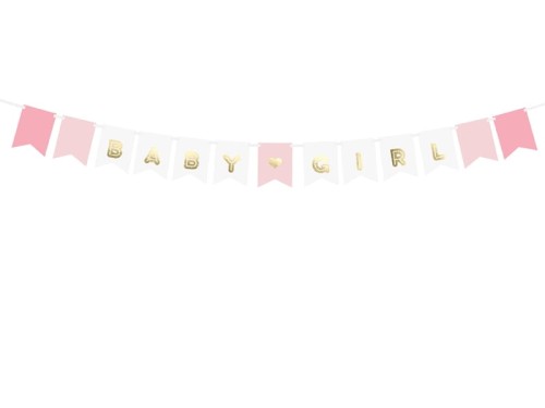 baner napis baby girl różowy