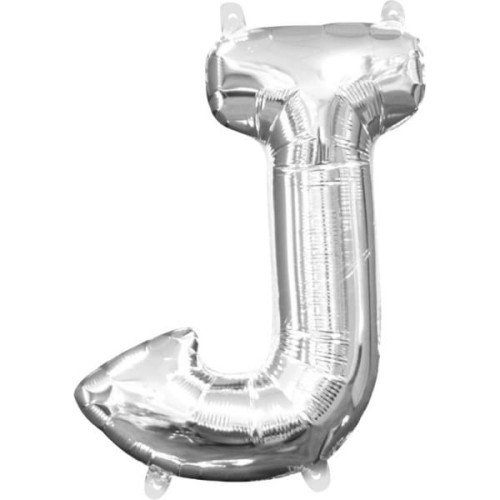 balon foliowy litera J srebrny